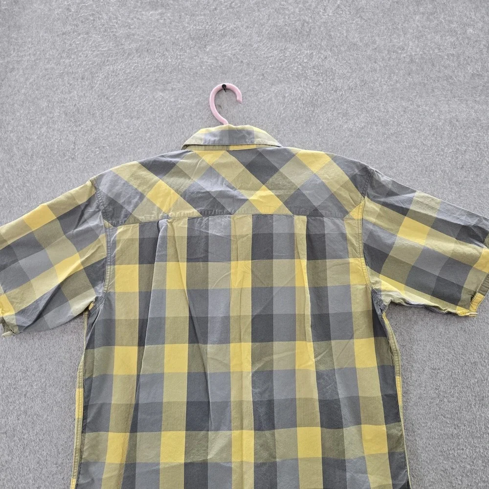 Simms Men Button Up Shirt M Yellow Plaid Outdoor‎ Casual Gorpcore Short